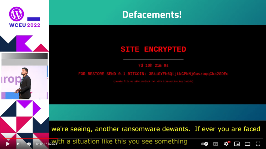 Ransomware defacements notice