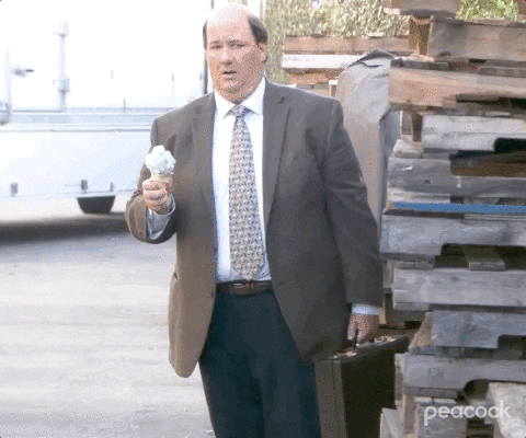 Kevin from The Office drops his ice cream in the saddest GIF ever