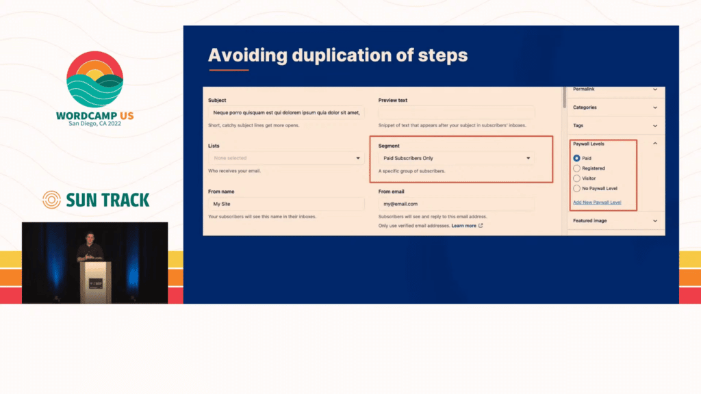 Avoiding duplication of steps 
Selected is segment paid subscribers.